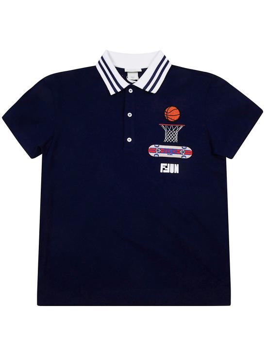 25FW [키즈] 펜디 폴로 셔츠 JMI486 AVP F1I11 YALE