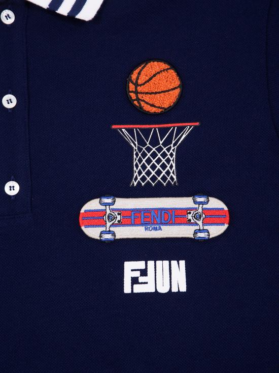 25FW [키즈] 펜디 폴로 셔츠 JMI486 AVP F1I11 YALE - FENDI