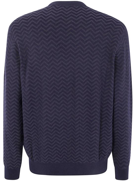 25FW 조르지오 아르마니 스웨터 GM001957 AF19069 FB016 BLUE BROWN - GIORGIO ARMANI