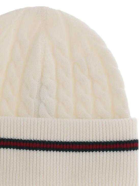 25FW [키즈] 구찌 모자 828912 4K206 9166 OFF WHITE DARK GREEN - GUCCI