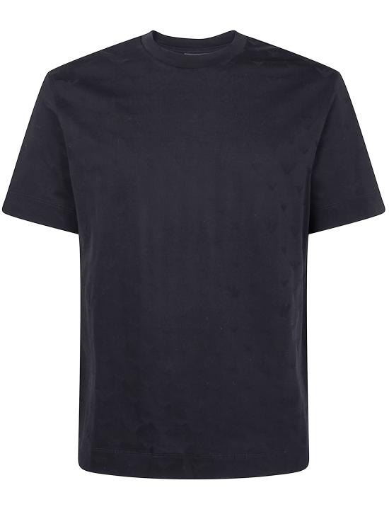 25FW 엠포리오 아르마니 탑 EM002968 AF10762 FC245 ALLOVER EAGLE IN BLACK