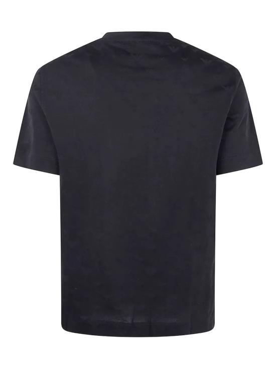 25FW 엠포리오 아르마니 탑 EM002968 AF10762 FC245 ALLOVER EAGLE IN BLACK - EMPORIO ARMANI