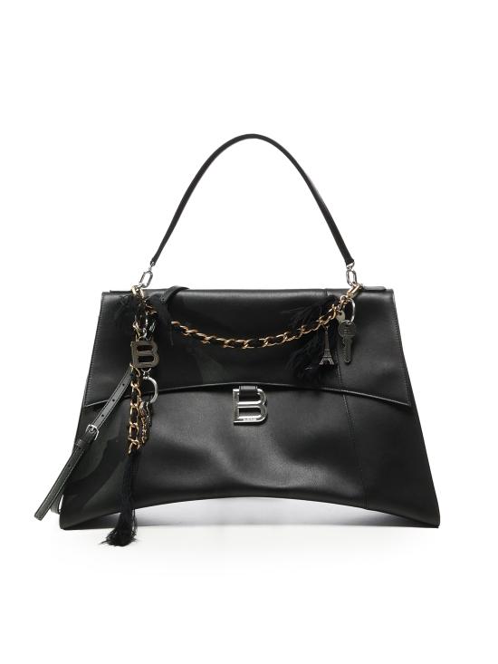 26SS 발렌시아가 아워글래스 소프트 핸드백 810732 2ABLW1000 Black