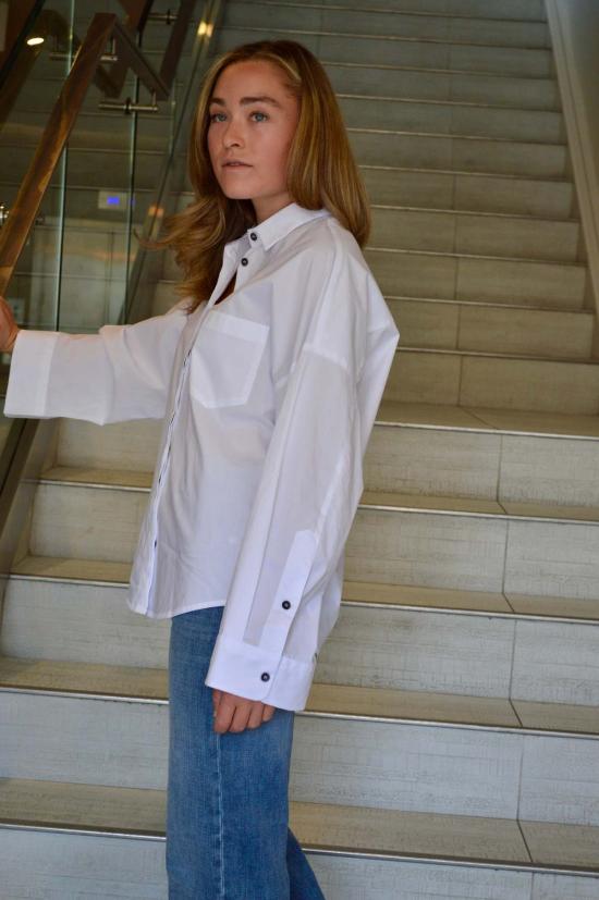  나인인더모닝 셔츠 나인 인 더 모닝 아만다 코튼 버튼 다운  밀크 - NINE IN THE MORNING