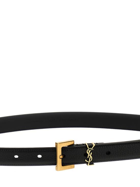 26FW 생로랑 카산드라 씬 스퀘어 버클 벨트 554465DTI0W1000 Black - SAINT LAURENT