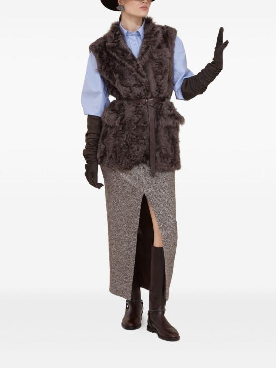 25FW 브루넬로 쿠치넬리 롱 스커트 MG531G3918 C6321 BROWN - BRUNELLO CUCINELLI