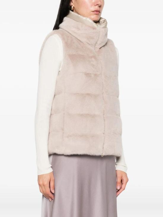 25FW 에르노 레이디 얼터너티브 퍼 & 울트라라이트 나일론 베스트  PI002122D12630 1985 NUDE NEUTRALS - HERNO