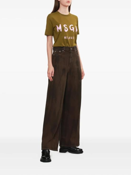 25FW 엠에스지엠 반팔 티셔츠 3941MDM510257798 38 GREEN - MSGM