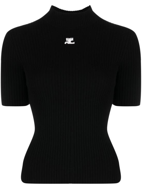  쿠레쥬 리에디션 니트 탑 숏슬리브 PERMPU026FI0001 9999 BLACK