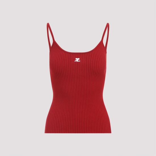  쿠레쥬 민소매 티셔츠 PERMDE012FI0001 4034 RED - COURREGES