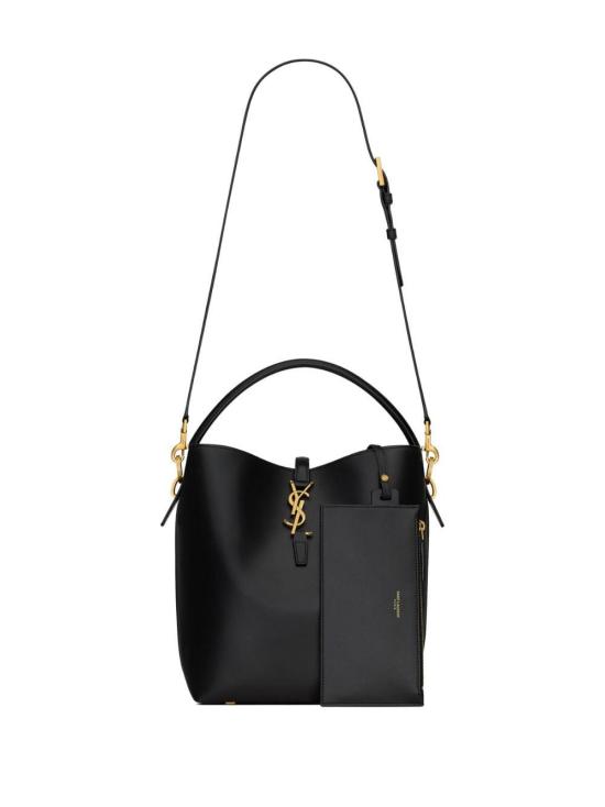 생로랑 르 37 샤이니 레더백 7428282R20W 1000 BLACK - SAINT LAURENT