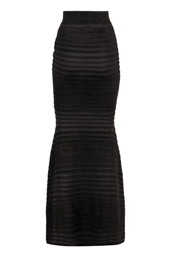  니나리찌 롱 스커트 24AMJU022ML0554 U9000 black - NINA RICCI