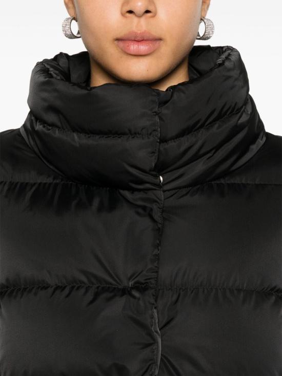 26FW 에르노 새틴 & 뉴 레이디 퍼 A셰이프 다운 자킷  PI001934D12170Z 9300 BLACK - HERNO