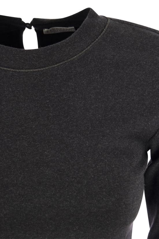  브루넬로 쿠치넬리 긴팔 티셔츠 M0TC8BJ300 C055 LEAD - BRUNELLO CUCINELLI