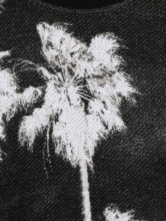 25FW 팜앤젤스 긴팔 티셔츠 PMHE086F25KNI001 1001 BLACK WH - PALM ANGELS