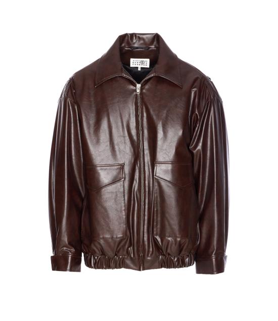 25FW MM6 메종마르지엘라 인조 가죽 재킷 SH0AM0065 M35465144 Red