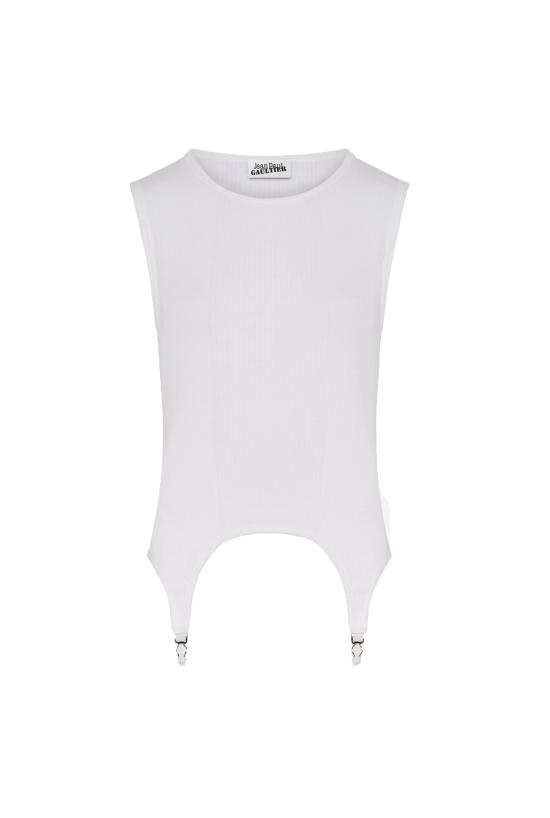 25FW 장 폴 고티에 민소매 티셔츠 25 04 W TO387 J014 White