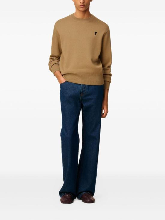 24FW 아미 ADC 크루넥 스웨터 HKS826001 288 Camel black - AMI