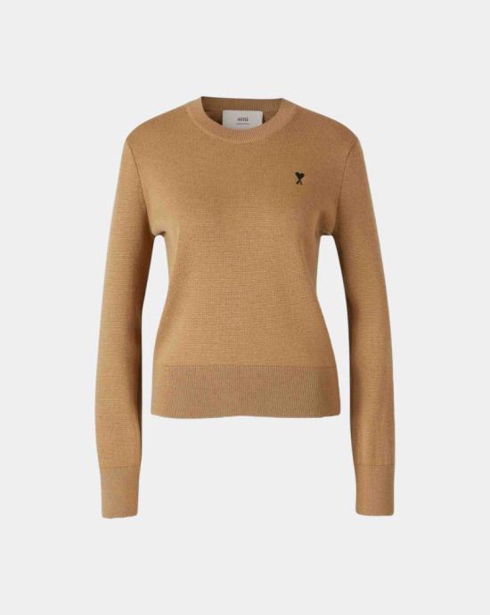 25FW 아미 ADC 자수 크루넥 스웨터 FKS826001 288 Camel noir