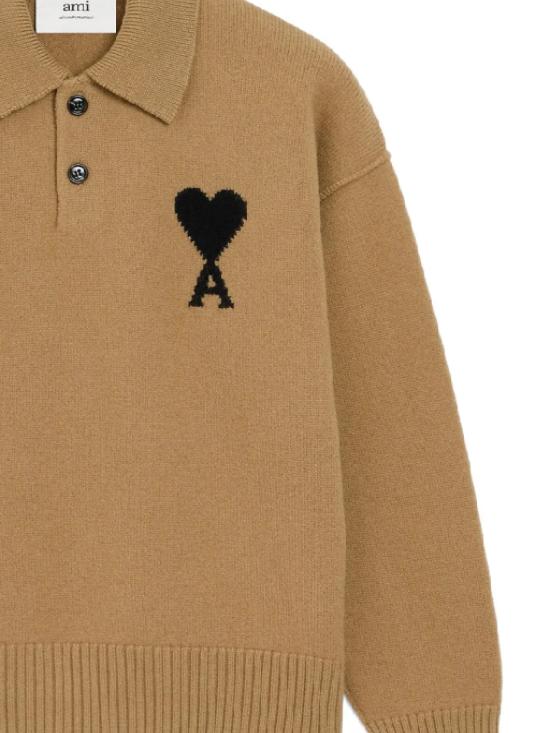 25FW 아미 폴로 티셔츠 UPL409 018288 Camel noir - AMI