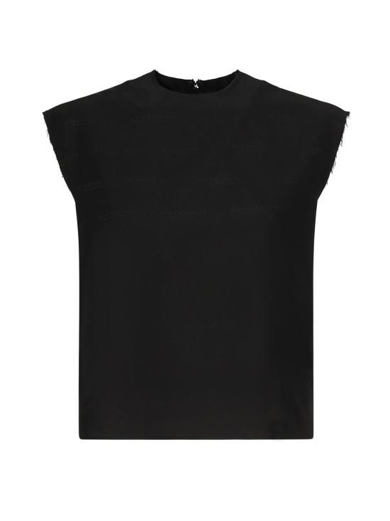 25FW 발렌시아가 민소매 티셔츠 838750 TSN091000 Black