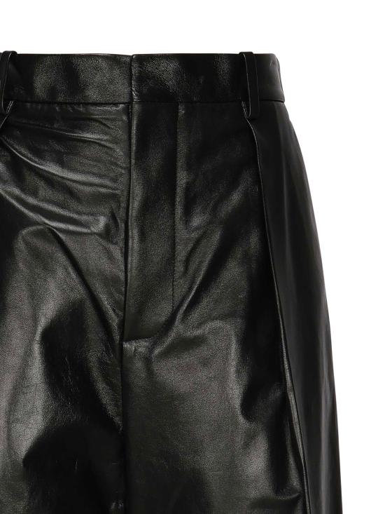 25FW 보테가베네타 가죽 팬츠 837502 V5BV01000 Black - BOTTEGA VENETA