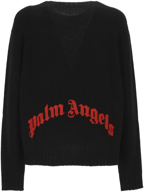 25FW 팜앤젤스 스웨터 PMHE027F25KNI002 1025 BLACK RE - PALM ANGELS