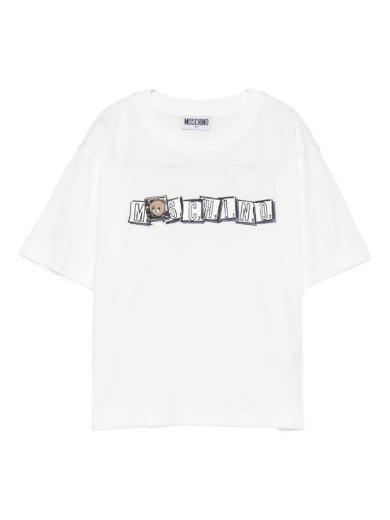 25FW [키즈] 모스키노 티셔츠 HUM05FLAA20 10063 Cloud