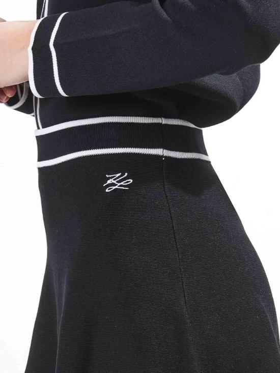 26SS 칼라거펠트 미디 스커트 A1W12005999 Black - KARL LAGERFELD