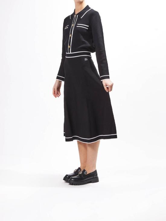 26SS 칼라거펠트 미디 스커트 A1W12005999 Black - KARL LAGERFELD