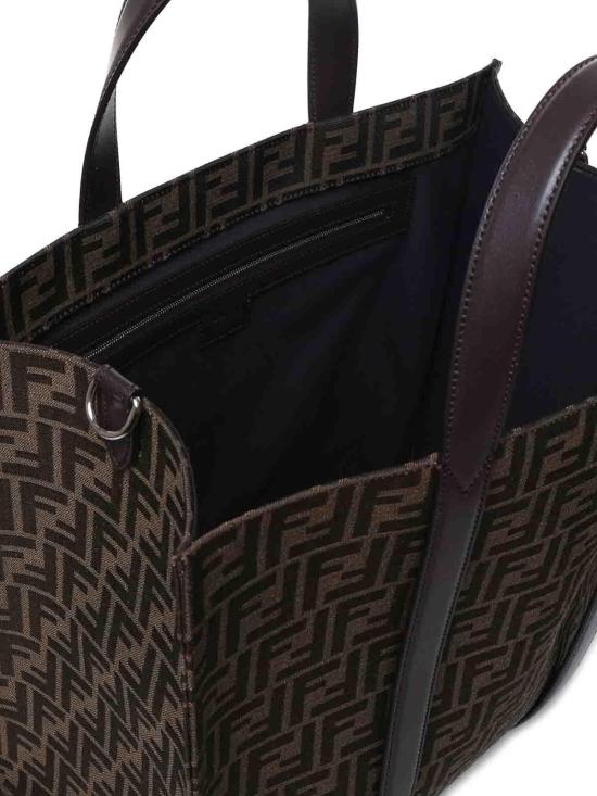 25FW 펜디 FF 자카드 패브릭 쇼퍼백 7VA390AG0MF19KW - FENDI