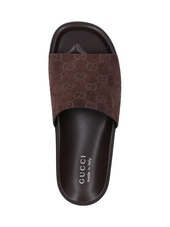 25SS 구찌 스웨이드 슬라이드 뮬/슬리퍼 834941 AADUO 2140 Brown - GUCCI