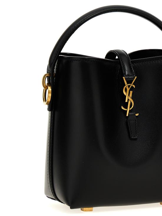 26FW 생로랑 르 37 미니 샤이니 레더 버킷백 7658702R20W1000 Black - SAINT LAURENT