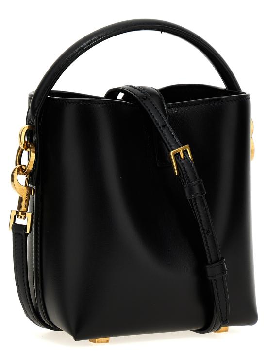 26FW 생로랑 르 37 미니 샤이니 레더 버킷백 7658702R20W1000 Black - SAINT LAURENT