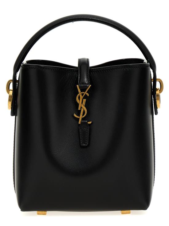 26FW 생로랑 르 37 미니 샤이니 레더 버킷백 7658702R20W1000 Black