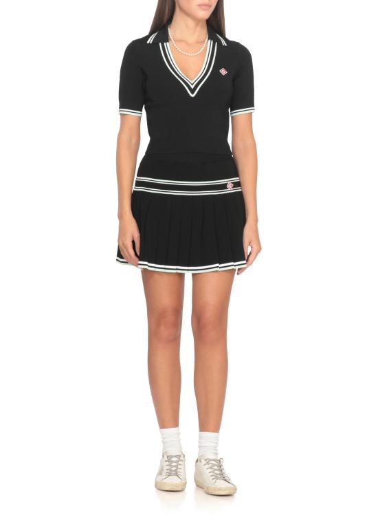 25FW 카사블랑카 반팔 티셔츠 WPF25KW101801 VISCOSE Black - CASABLANCA