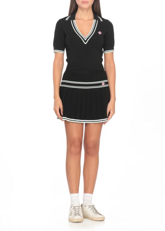 25FW 카사블랑카 반팔 티셔츠 WPF25KW101801 VISCOSE Black - CASABLANCA