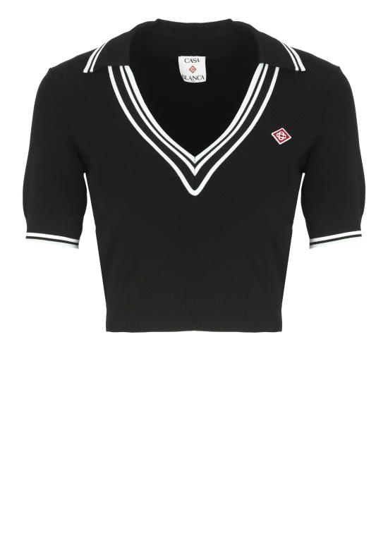 25FW 카사블랑카 반팔 티셔츠 WPF25KW101801 VISCOSE Black