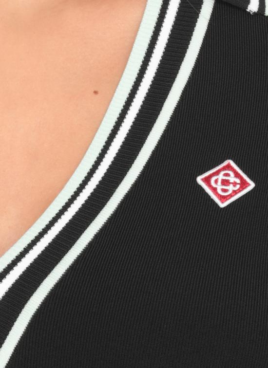 25FW 카사블랑카 반팔 티셔츠 WPF25KW101801 VISCOSE Black - CASABLANCA