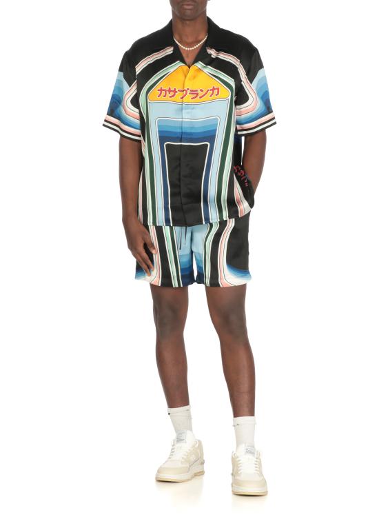 25FW 카사블랑카 숏팬츠 MPF25TR01205 SILK SATIN Black - CASABLANCA