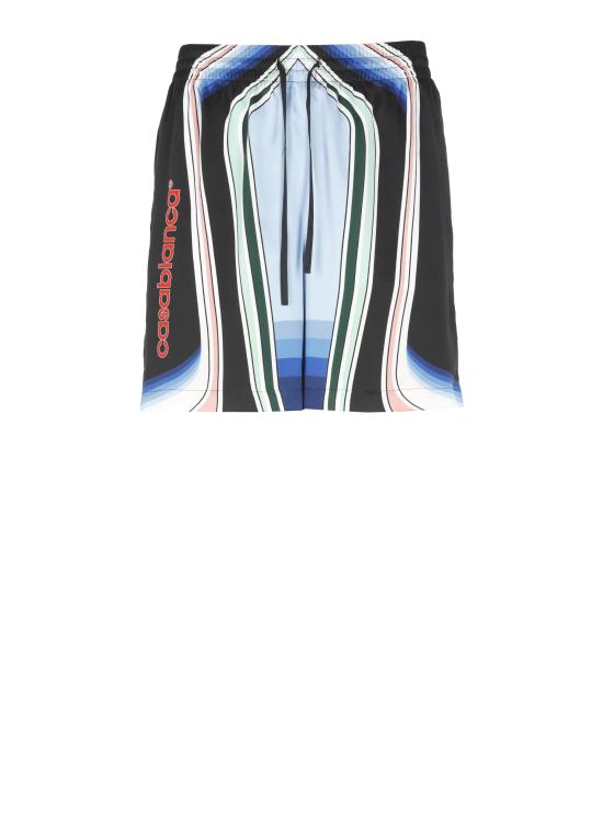 25FW 카사블랑카 숏팬츠 MPF25TR01205 SILK SATIN Black