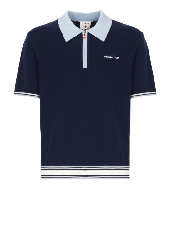 25FW 카사블랑카 폴로 티셔츠 MPF25KW100201 MERINO Blue