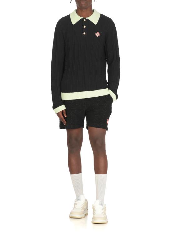 25FW 카사블랑카 폴로 티셔츠 MPF25KW100001 COTTON Black - CASABLANCA