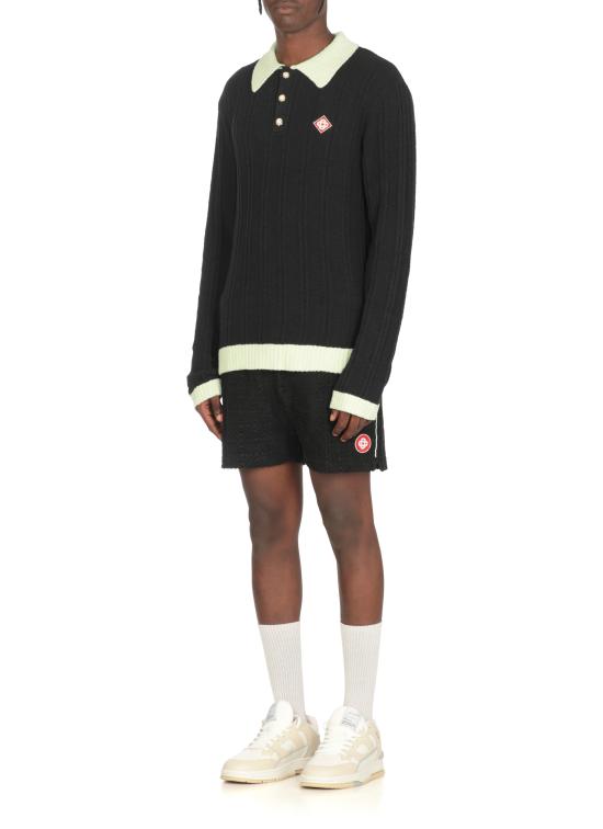 25FW 카사블랑카 폴로 티셔츠 MPF25KW100001 COTTON Black - CASABLANCA