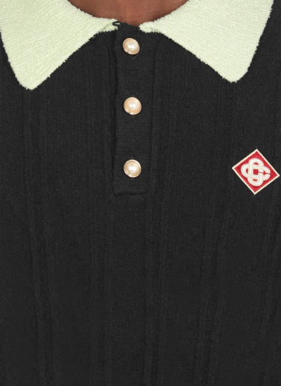 25FW 카사블랑카 폴로 티셔츠 MPF25KW100001 COTTON Black - CASABLANCA