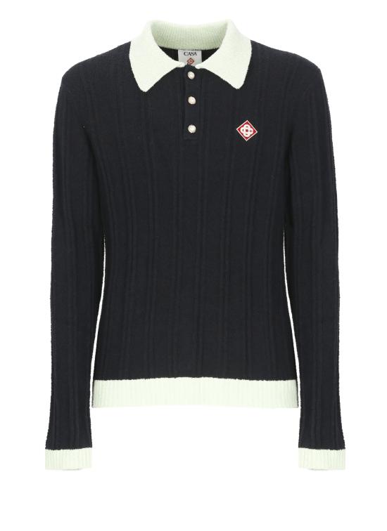 25FW 카사블랑카 폴로 티셔츠 MPF25KW100001 COTTON Black