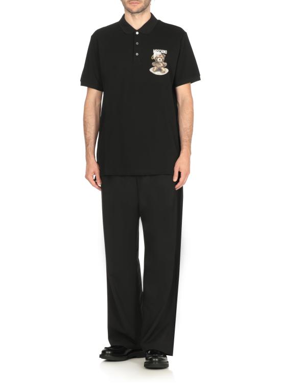 25FW 모스키노 폴로 티셔츠 1608 52421555 Black - MOSCHINO