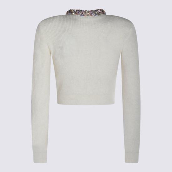 25FW 셀프 포트레이트 엠벨리시드 트림 가디건  AW25135CCCREAM WHITE - SELF PORTRAIT