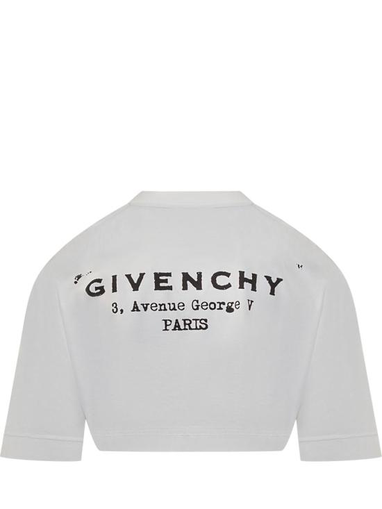 25FW 지방시 로고 크롭 티셔츠  BW70FKP75N 100 WHITE - GIVENCHY