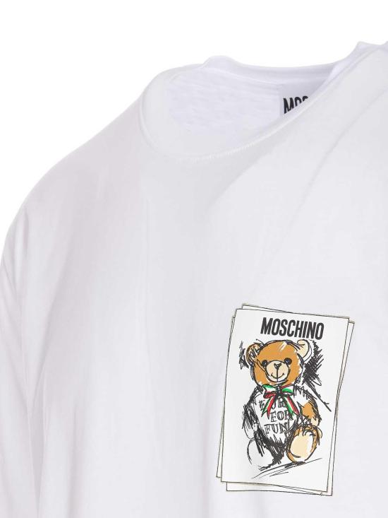  모스키노 반팔 티셔츠 071352411001 White - MOSCHINO